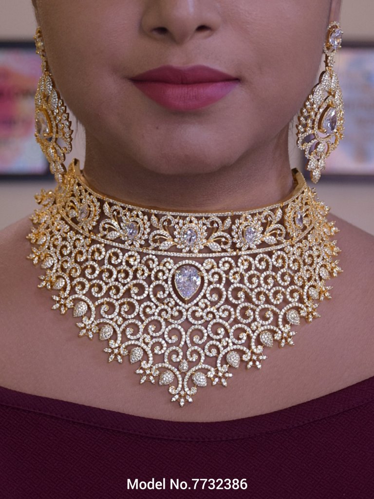 Imitaion Diamond looking Jewelry Set - 7732386 - View 2
