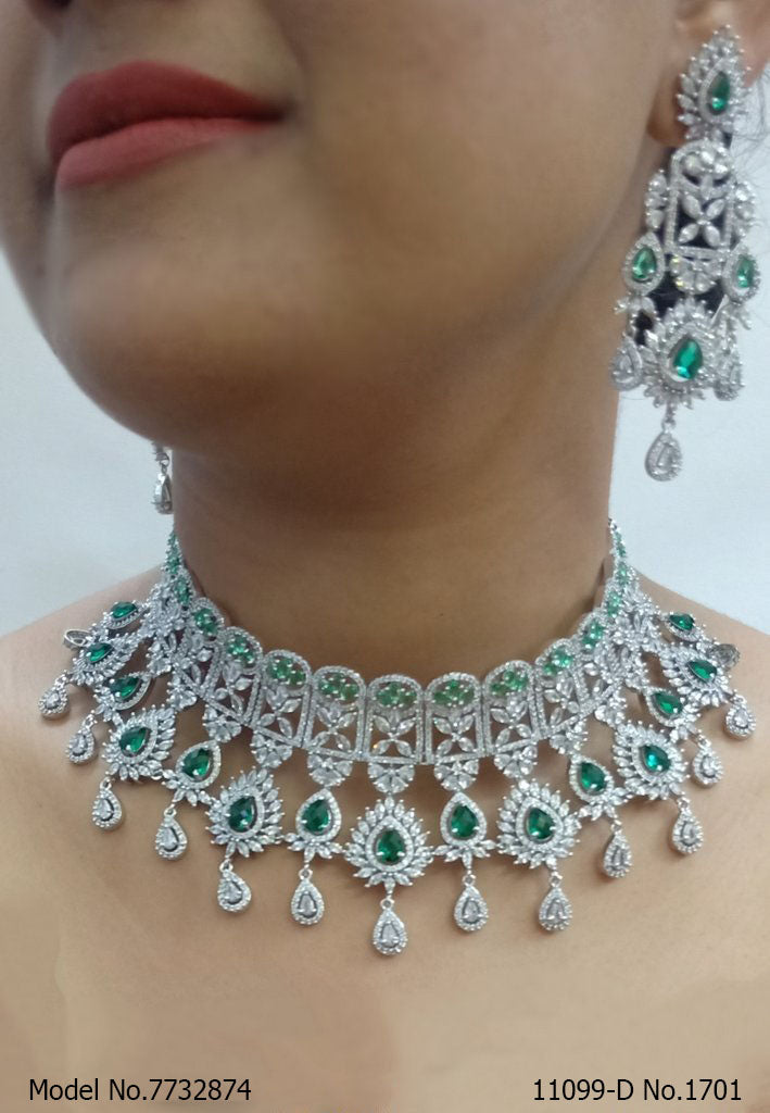 Choker Jewelry Set for Wedding Occasions - 7732871 - Color variant