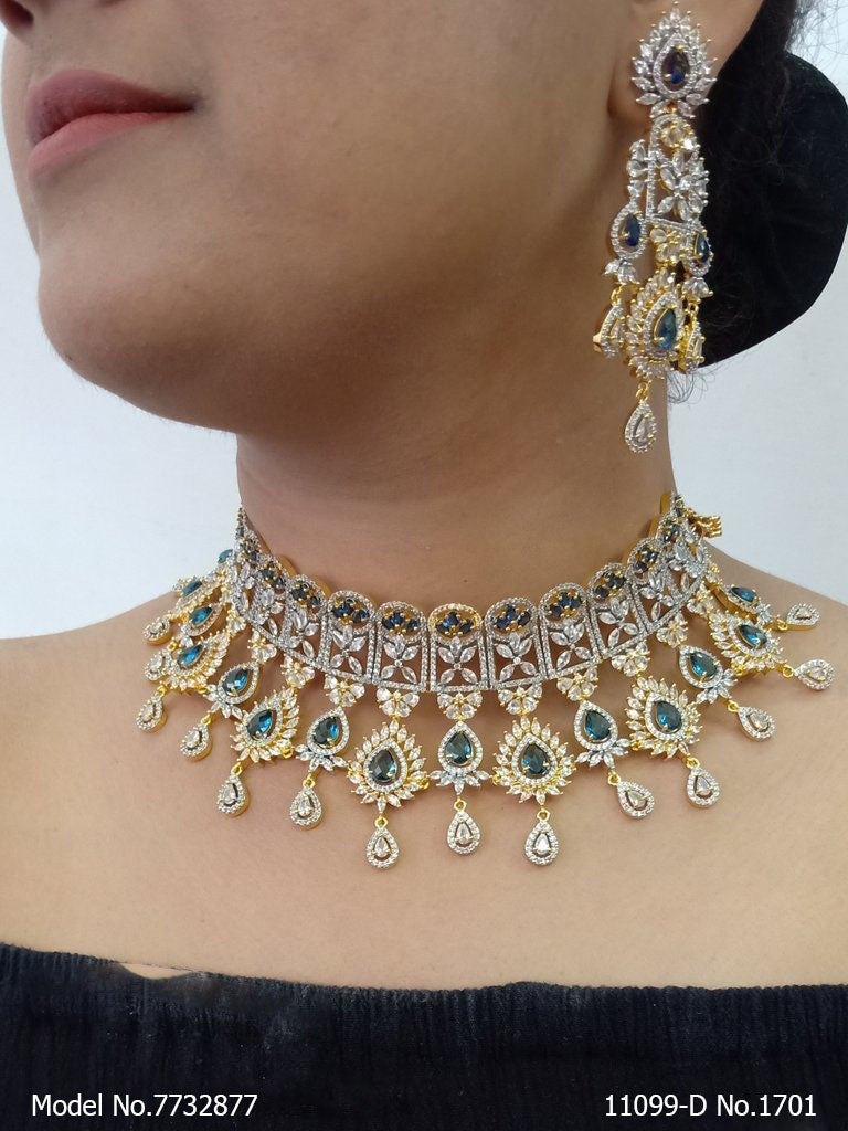 Choker Jewelry Set for Wedding Occasions - 7732871 - Color variant