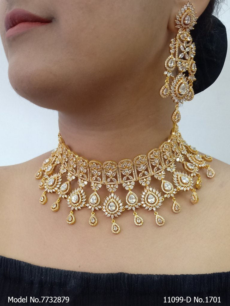 Choker Jewelry Set for Wedding Occasions - 7732871 - Color variant
