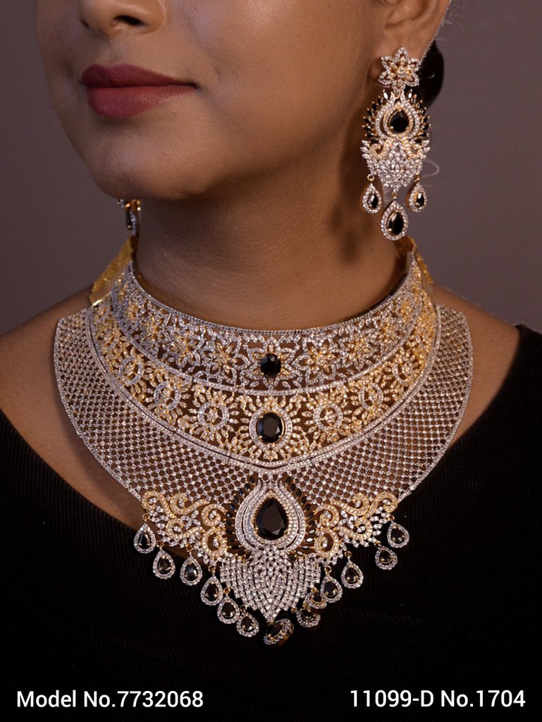 American Diamond Necklace Set - 7732067 - Color variant