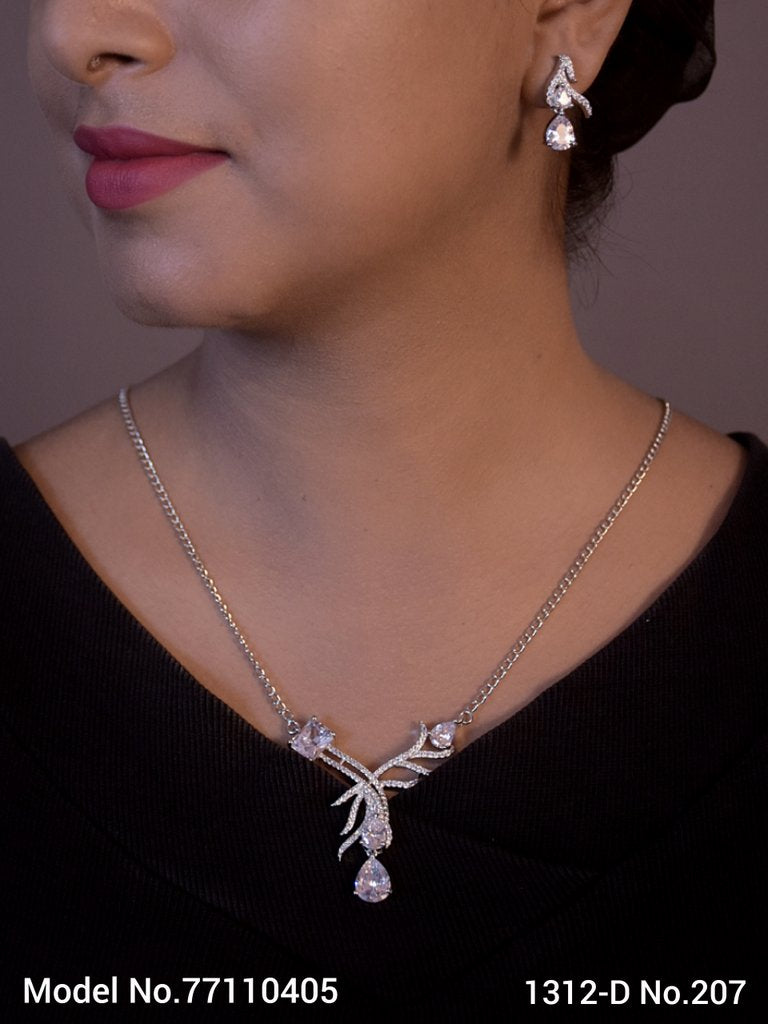 Classic Necklace | AD Jewellery | Handcrafted - Amaara World