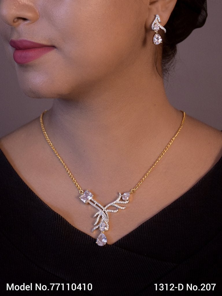 Classic yet Trendy | Cz Fashion Necklace Set - Amaara World