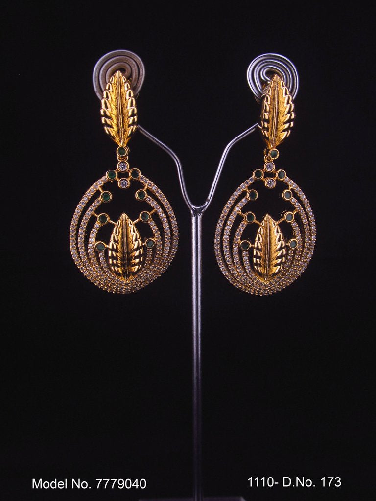 American diamond Earring Indian hand crafted - Amaara World