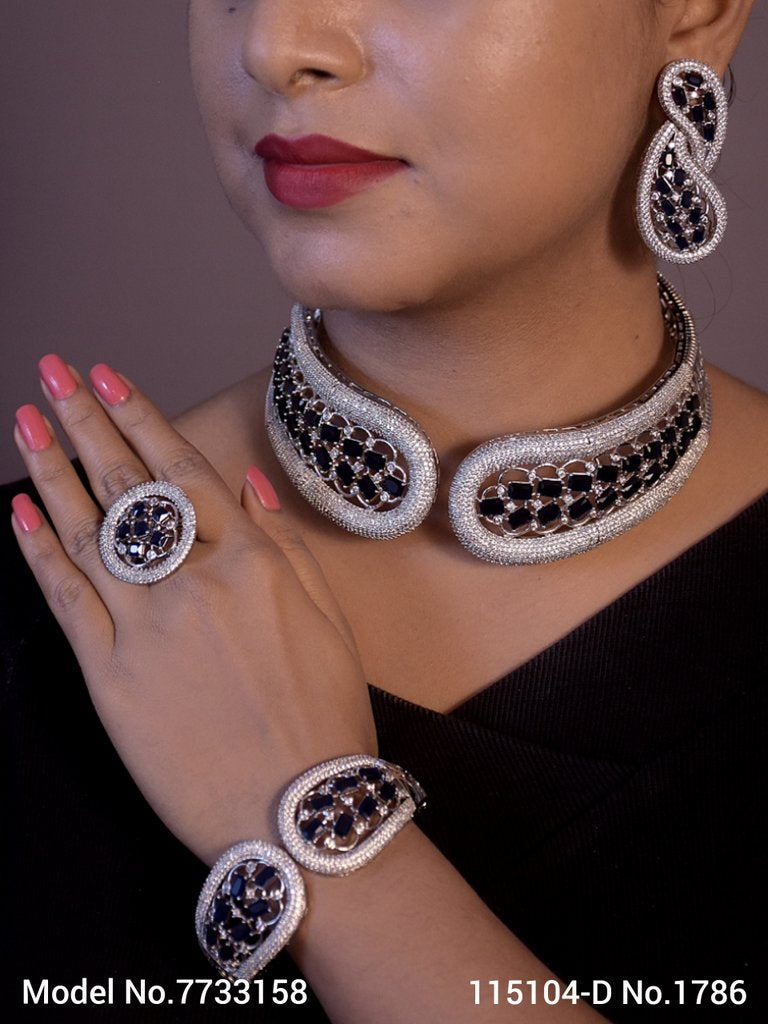 Choker Jewelry Set for Wedding Occasions - 7733157 - Color variant