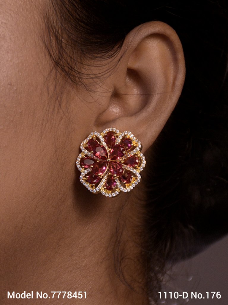 Cubic Zirconia Party Wear Studs Fashion Jewelry - Style 2 - Amaara World