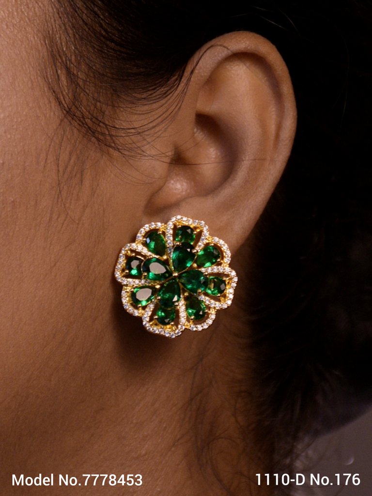 Cubic Zirconia Party Wear Studs Fashion Jewelry - Style 3 - Amaara World