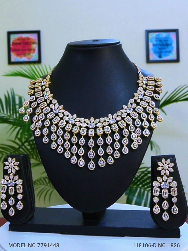 Traditional Design | American Diamond Jewelry Set - Amaara World