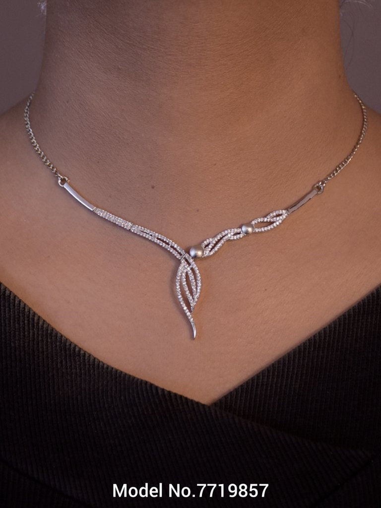 Original Cubic Zircon | Classic Necklace Set - View 3 - Amaara World