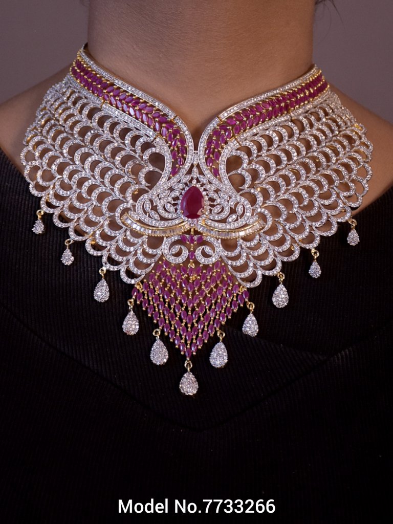 Choker Necklace Set for Weddings - 7733266 - View 3