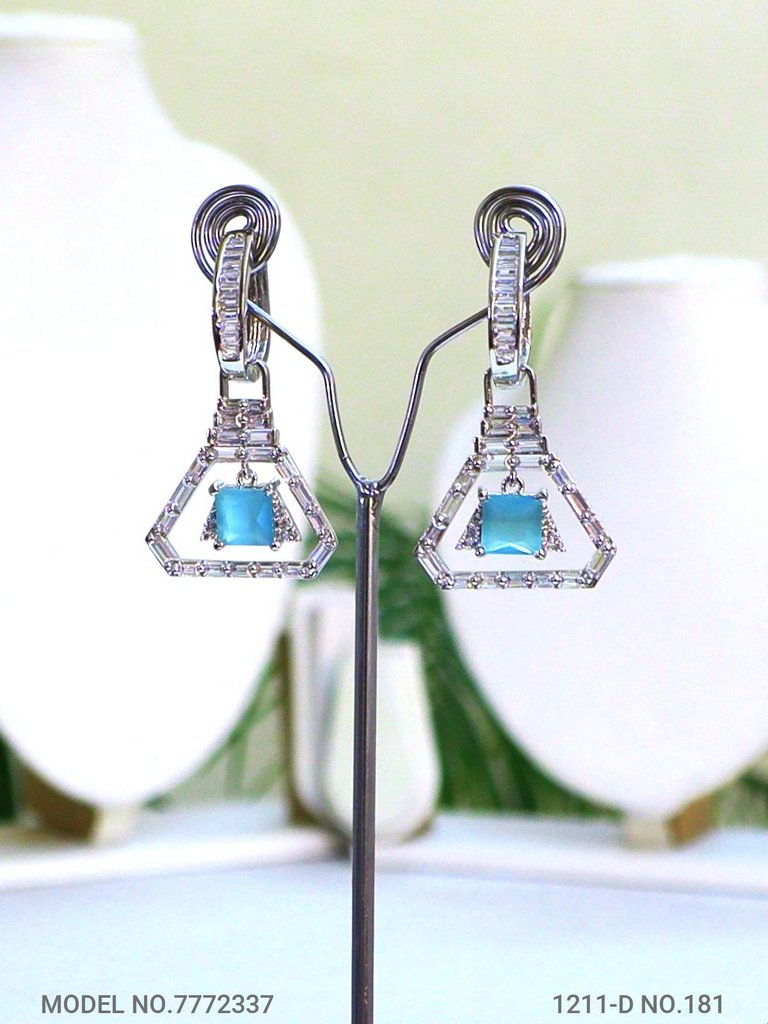 Real Zircon Long Fashion Earrings - Amaara World