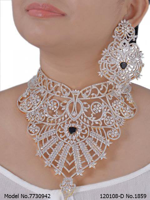 Choker Jewelry Set for Wedding Occasions - 7730939 - Color variant