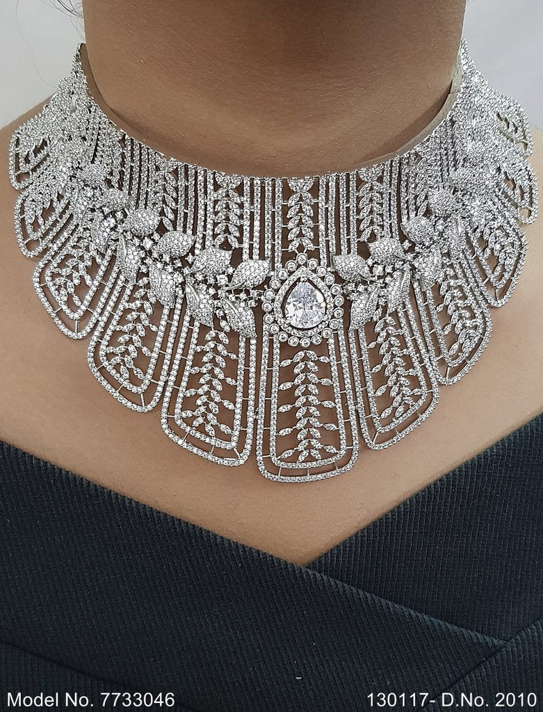 American Diamond Handcrafted Jewelry Set - View A