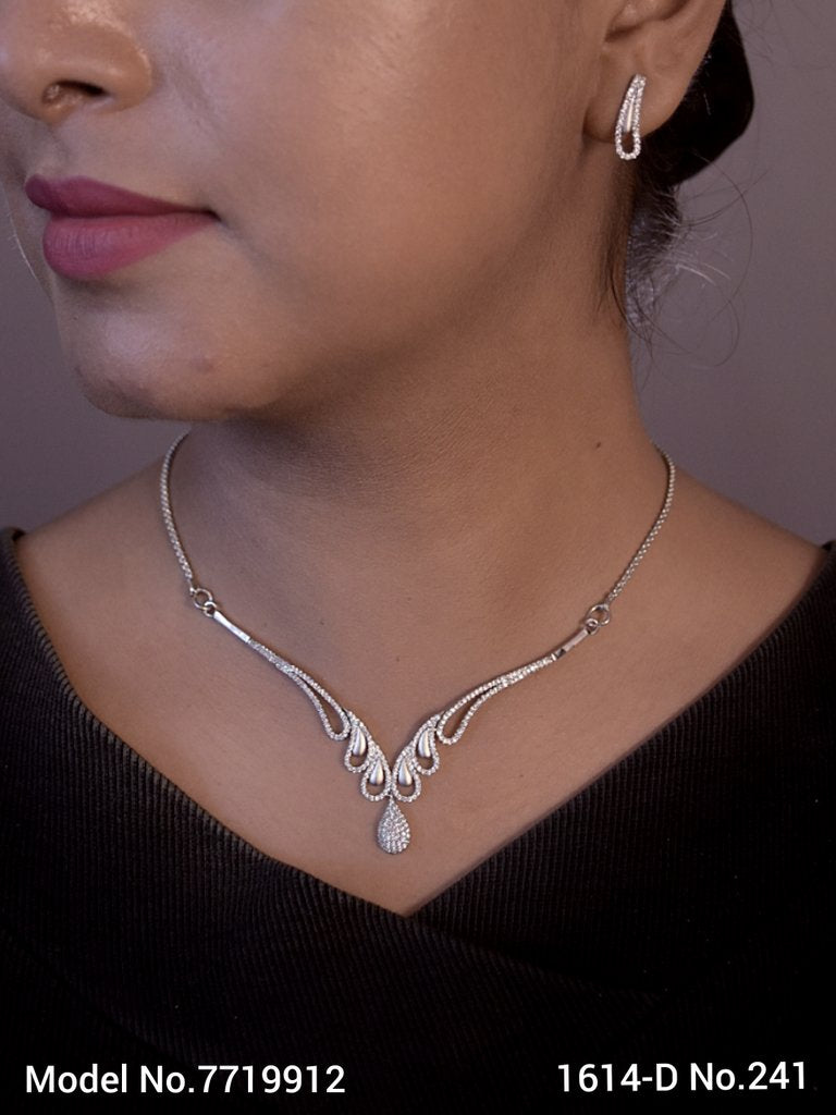 Classic Cz Jewelry Set with Earrings - Style 3 - Amaara World
