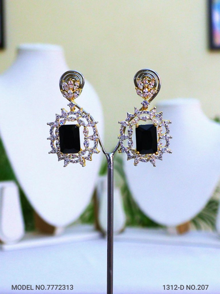 Cz Designer Long Earrings - Amaara World