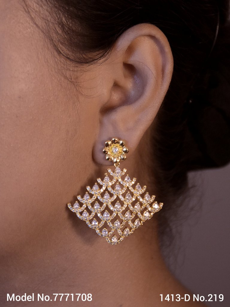 Partywear statement Earrings - View A