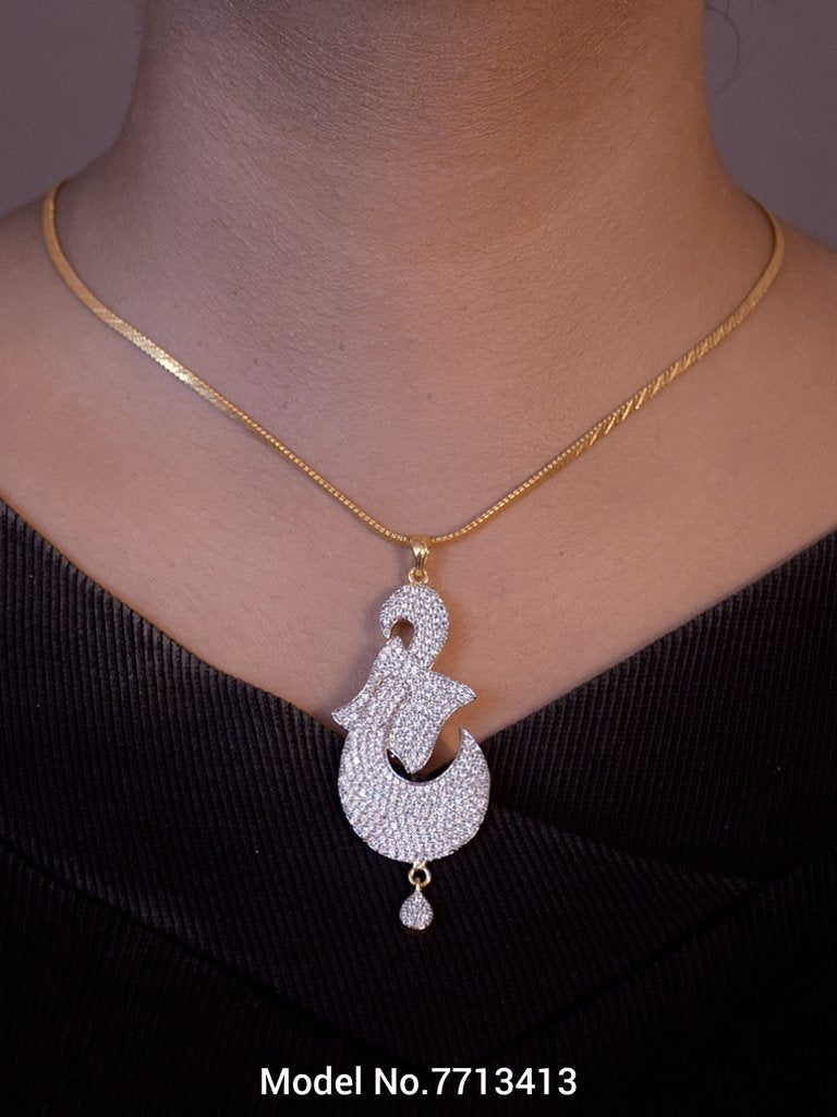 Imitation Diamond Cz Pendant Set - View 3 - Amaara World